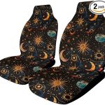 Car Seat Covers Zodiac Symbols Car Accessories Front Seat Covers Auto Seat Protectors Universal Fit for Vehicle Sedan SUV and Truck, 2 Pcs - Aquarius Car Seat Cover for men