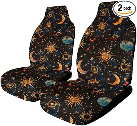 Car Seat Covers Zodiac Symbols Car Accessories Front Seat Covers Auto Seat Protectors Universal Fit for Vehicle Sedan SUV and Truck, 2 Pcs - Aquarius Car Seat Cover for men