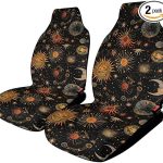 Car Seat Covers Zodiac Symbols Stars Moons Car Accessories Front Seat Covers Auto Seat Protectors Universal Fit for Vehicle Sedan SUV and Truck, 2 Pcs - Aquarius Car Seat Cover for men