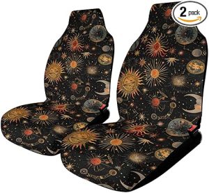 Car Seat Covers Zodiac Symbols Stars Moons Car Accessories Front Seat Covers Auto Seat Protectors Universal Fit for Vehicle Sedan SUV and Truck, 2 Pcs - Aquarius Car Seat Cover for men