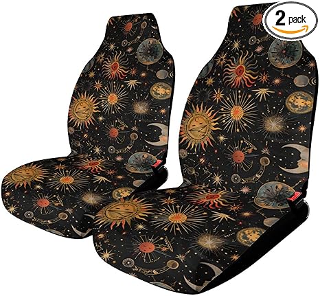Car Seat Covers Zodiac Symbols Stars Moons Car Accessories Front Seat Covers Auto Seat Protectors Universal Fit for Vehicle Sedan SUV and Truck, 2 Pcs - Aquarius Car Seat Cover for men