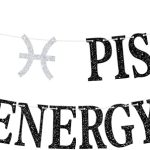 Big Pisces Energy Banner, Pisces Birthday Bunting Sign, 12 Constellation Zodiac Birthday Party Decorations - Pisces Canvas for men