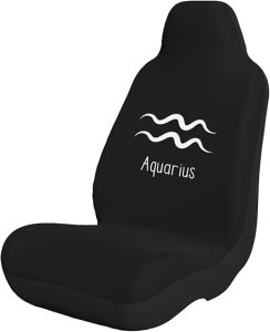 Aquarius Sign Car Seat Covers Durable Stretch Front Seat Protector Cover, for SUV, Sedan, Trucks 2 PCS - Aquarius Car Seat Cover for men