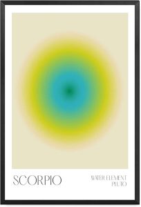 Wall Art Canvas Print Scorpio Zodiac Art Print Bedroom and Kitchen Office Wall Decoration 12x18inch - Scorpio Canvas for men