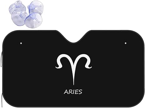 Aries Sign Car Windshield Sun Shade Foldable Blocks UV Rays Sun Shade, for Car SUV Truck Medium - Aries Car Ornament for men