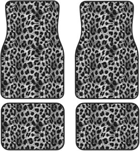 Car Floor Mat Leopard Cheetah All Weather Protection Car Carpets All Weather Car Accessories Universal Fit for Cars Truck Van and SUV for Women and Men Gray Cheetahs Fur Pattern Mats - Virgo Car Floor Mat for men