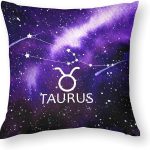 Custom 12 Zodiac Signs Pillowcase 18 x 18 Inch Decorative Throw Pillow Covers Double-side Print Taurus Astrology Throw Pillow Cushion Cover Accent Pillows Throw Pillow Cases with Hidden Zipper - Taurus Pillow for men
