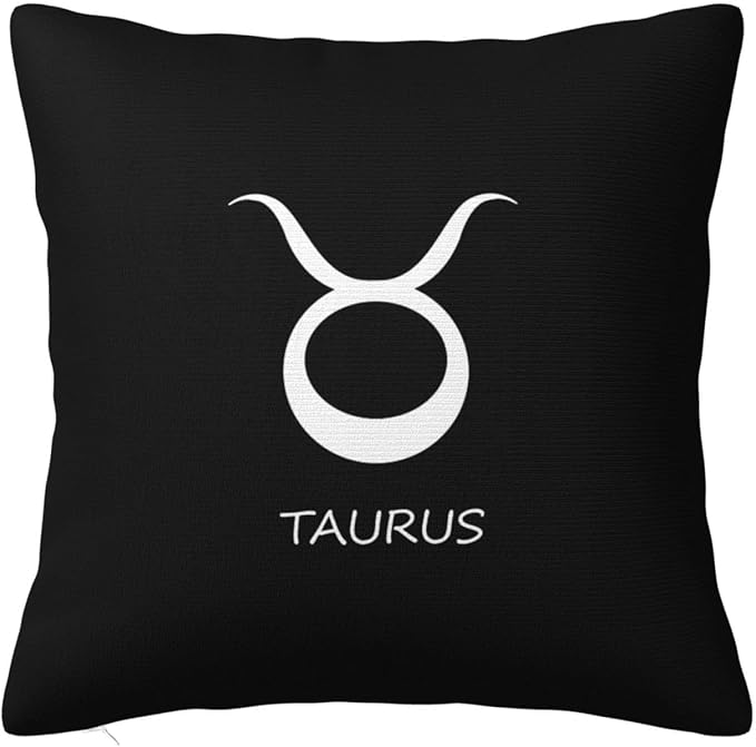 Taurus Sign Pillow Covers Double Sided Plush Square Throw Pillow Cover, for Sofa Bedroom Livingroom Decoration 22"x22" - Taurus Pillow for men