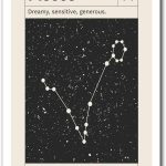 Wall Art Canvas Print Pisces Zodiac Sign Art Print Bedroom and Kitchen Office Wall Decoration 16x24inch - Pisces Canvas for men