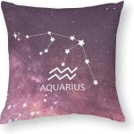 Customizable 12 Zodiac Signs Throw Pillowcase Pillow Covers Aquarius Astrology Pillow Covers 18 x 18 Inch 2-Sided Couch Pillows Pillow Cases with Hidden Zipper Astrology Gifts for Women - Aquarius Pillow for men