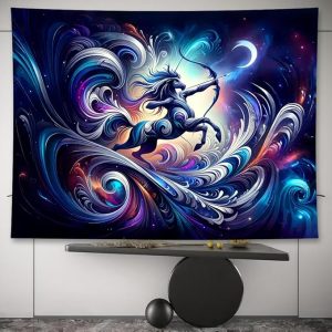 Sagittarius Tapestry Wall Hanging Zodiac Sign Decoration Aesthetic for Bedroom Living Room Dormitory Suitable for Teen Boy and Girl Who Like Astrology 79x59 Inches - Sagittarius Home Decor for men