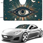 Evil Eye Star Windshield Sun Shade Foldable Reflective Sun Shade Blocks UV Rays,Car Interior Accessories - Aries Car Ornament for men