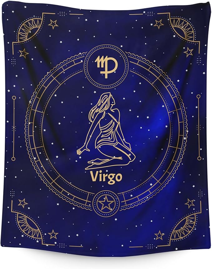 Virgo Blanket, 12 Horoscope Astrology Throw Blankets Constellations Blanket, Gift for Constellations Lovers, 60" X 50"Cozy Throw Blanket for Bed, Room Home Decor, Camping - Virgo Blanket for men