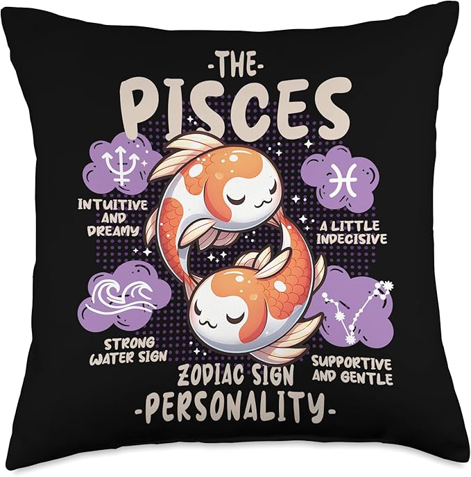 Funny Zodiac Sign Personality, Pisces Throw Pillow - Pisces Pillow for men