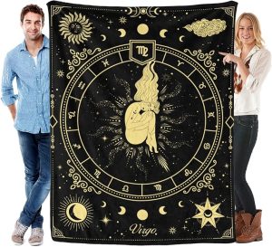 Constellation Blanket Gifts,Virgo Birthday Gifts for Women,Girls,Zodiac Gifts for Mom,Wife,Sister,Daughter,Astrology Horoscope Gifts,Gothic Virgo Throw Blanket (60"X50") - Virgo Blanket for men