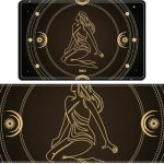 Virgo zodiac sign astrological horoscope sign a mystical circle moon Kitchen Rugs Sets of 2 Non Slip Washable Kitchen Mats for Floor 2 Piece Kitchen Sink Rug Runner Long Bathroom Rug Sets 2 Piece - Virgo Car Floor Mat for men