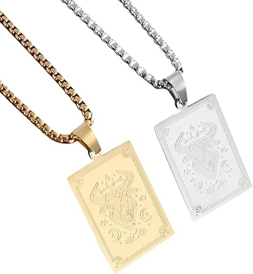 New For Trendy 2025 Stainless Steel 12 Constellations Taurus Necklace Tarot Card Ox Pendant Men And Women Trendy Jewelry Fashion Accessories Creative Gift - Taurus Products for men
