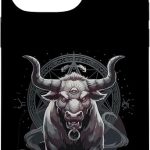 iPhone 14 Pro Max Mystical Zodiac Sign Fiery Taurus Bull Case - Taurus Phone Case for men