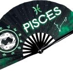 DeFlare | Cosmic Zodiac Rave Fan | Zodiac Sign Hand Fan | Astrology Rave Fan | Hand Fan | Large Rave Fan | Large Clacking Fan - Pisces Home Decor for men