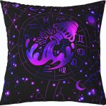 jejeloiu Aquarius Throw Pillow Covers 16"x16" 1Pcs Constellations Cushion Cover for Sofa 12 Horoscope Astrology Decorative Pillow Case Pillowcase Bohemian Exotic Style Outdoor Pillows Covers - Aquarius Pillow for men