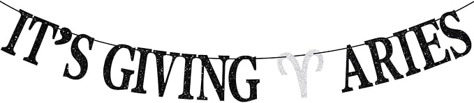 It's Giving Aries Banner, Big Aries Energy, Aries Season, 12 Zodiac Birthday Party Decorations Supplies - Aries Poster for men