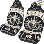 2 Pack Car Seat Covers Front Seat Covers for Cars Breathable Car Seat Protectors Astrological Sign Automotive Cushion Cover Universal Bucket Seat Covers for Most Cars Trucks SUV - Aquarius Car Seat Cover for men