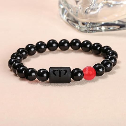 Handmade Constellations Bracelet - Fashionable Zodiac Sign Stone Beaded Elastic Bracelet - Aries Bracelet for men