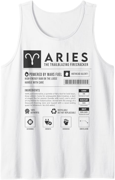 Funny Aries Astrological Sign Horoscope Birthday Men Women Tank Top - Aries T-Shirt for men