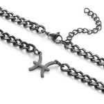 Zodiac Sign Pendant Necklaces for Women Men Stainless Steel Leo Constellation Horoscope Astrology Jewelry, 6.5mm Diamond Cut Cuban Link Curb Chain 18+2 inches - Pisces for men