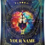 Custom Name Constellation Gifts - 80x60 Inches Twin Size Gemini Blankets and Throws for Adults, Women & Men - Soft, Lightweight & Plush Zodiac Blanket for Bedding, Living Room Decor - Gemini Blanket for men
