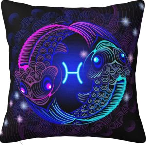 Constellation Zodiac Sign Pisces Pillow Covers Outdoor Decorative Pillow Case for Couch Bed Sofa Cushion Home Decor 22"x22" - Pisces Home Decor for men