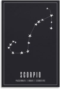 YAGLIS Scorpio Wall Art,scorpio Zodiac Print,astrology Gifts,scorpio Art,zodiac Wall Art,zodiac Print Poster for Room Aesthetics Canvas Wall Art Poster And Print 12x18inch(30x45cm) - Scorpio Canvas for men