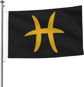 Double-Sided Zodiac Sign Pisces Symbol Flag 5x8 Ft Durable Outdoor Banner 100% Polyester Home Patio Decor Flags - Pisces Home Decor for men