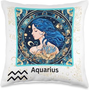 Aquarius Vibes Only Throw Pillow - Aquarius Pillow for men