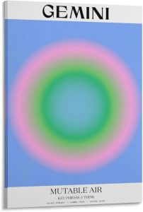 ZLEIZ Gemini Gradient Art Wall Decoration Poster Family Bar Restaurant Garage Cafe Art Sign Gift Frame-style24x36inch(60x90cm) - Gemini Canvas for men