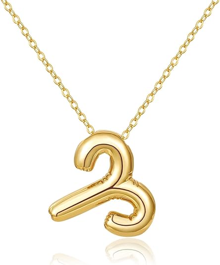 KissYan Zodiac Necklace, 14K Gold Plated Bubble Constellation Horoscope Sign Pendant Astrology Jewelry Birthday Gifts for Women - Aries for men