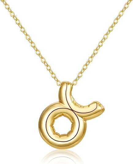 KissYan Zodiac Necklace, 14K Gold Plated Bubble Constellation Horoscope Sign Pendant Astrology Jewelry Birthday Gifts for Women - Taurus for men