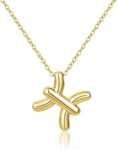 KissYan Zodiac Necklace, 14K Gold Plated Bubble Constellation Horoscope Sign Pendant Astrology Jewelry Birthday Gifts for Women - Pisces for men