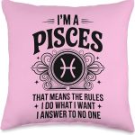I'm A Pisces I Make The Rules Funny Zodiac Sign Birthday Throw Pillow - Pisces Pillow for men