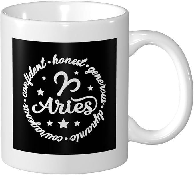 Eco-Friendly Ceramic Coffee Party Aries Sign Mug 11.16 Oz, Reusable - Aries Mug for men
