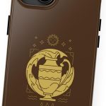 Personalized Aesthetic Aquarius Phone Case Compatible with iPhone 16 15 14 13 12 Pro Max 11 Xr Xs X, Brown Horoscope Phone Case - EK1 - Aquarius Phone Case for men