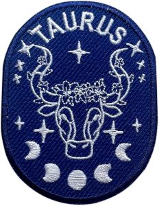 Zodiac Sign Embroidery Iron On Patches, Size 3" Sew Patches for Clothes Backpack Hat Jean Bag, Astrology Embroidered Patches, Constellation Fabric Patches DIY Spiritual Gifts (Taurus) - Taurus for men