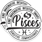 (2 Pack) Pisces Zodiac Stickers - Astrological Signs Stickers - Horoscope Sign Stickers - 5" On Longest Side - Sticks to Smooth Flat Surfaces - Made in USA - BMCS5261 - Pisces Car Accessories for men