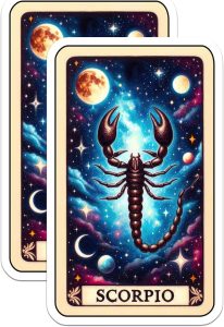 (2 Pack) Scorpio Zodiac Stickers - Astrology Star Sign - Scorpion Horoscope Stickers - 5" On Longest Side - Sticks to Smooth Flat Surfaces - Made in USA - BMCS5295 - Scorpio Sticker for men