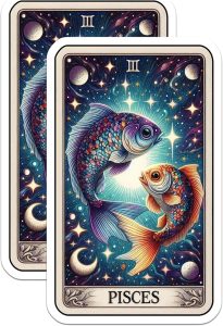 (2 Pack) Pisces Star Constellation Stickers - Astrological Sign Stickers - Zodiac Pisces Fish Stickers - 5" On Longest Side - Sticks to Smooth Flat Surfaces - Made in USA - BMCS5260 - Pisces Car Accessories for men