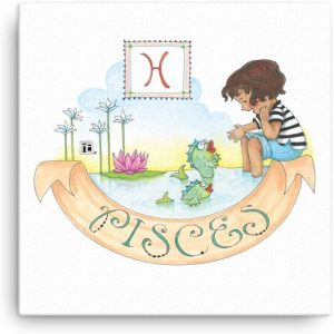 Mary Engelbreit Pisces Wall Canvas - Pisces Canvas for men
