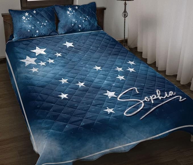 Personalized Zodiac Quilt Set, Gemini Zodiac Sign Horoscopes Celestrial Quilt Blanket with Pillowcases, Custom Name Quilt Bedding Set MLANH4136 - Gemini Blanket for men