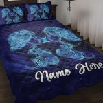 Personalized Quilt Set, Gemini Zodiac Astrological Sign Blue Black Quilt Blanket with Pillowcases, Custom Name Quilt Bedding Set MLANH1525 - Gemini Blanket for men
