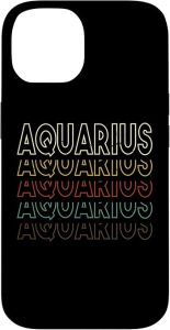 Aquarius Vintage Zodiac Birthday Star Sign Bday Case for iPhone 14 - Aquarius Phone Case for men