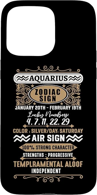 iPhone 15 Pro Max Aquarius Zodiac Sign Aquarius Birthday Girl Case - Aquarius Phone Case for men